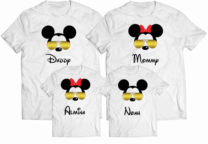 Disney Family Shirts, Mickey Sunglasses Shirts, Matching Disney Tees, Disney Vacation Tee, Gold Sunglasses Tees, Mickey Aviator Shirt image 2