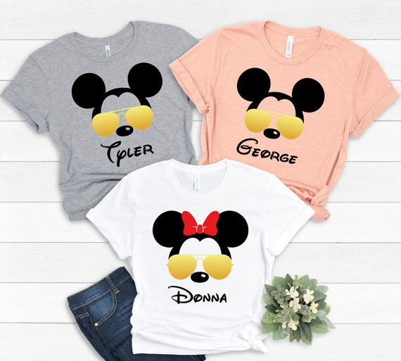 Camisas de la familia Disney camisas de gafas de sol de Mickey camisetas de Disney a