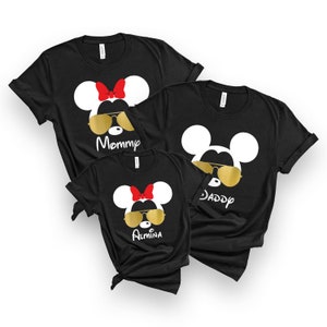 Disney Family Shirts, Mickey Sunglasses Shirts, Matching Disney Tees, Disney Vacation Tee, Gold Sunglasses Tees, Mickey Aviator Shirt image 5