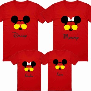 Disney Family Shirts, Mickey Sunglasses Shirts, Matching Disney Tees, Disney Vacation Tee, Gold Sunglasses Tees, Mickey Aviator Shirt image 3