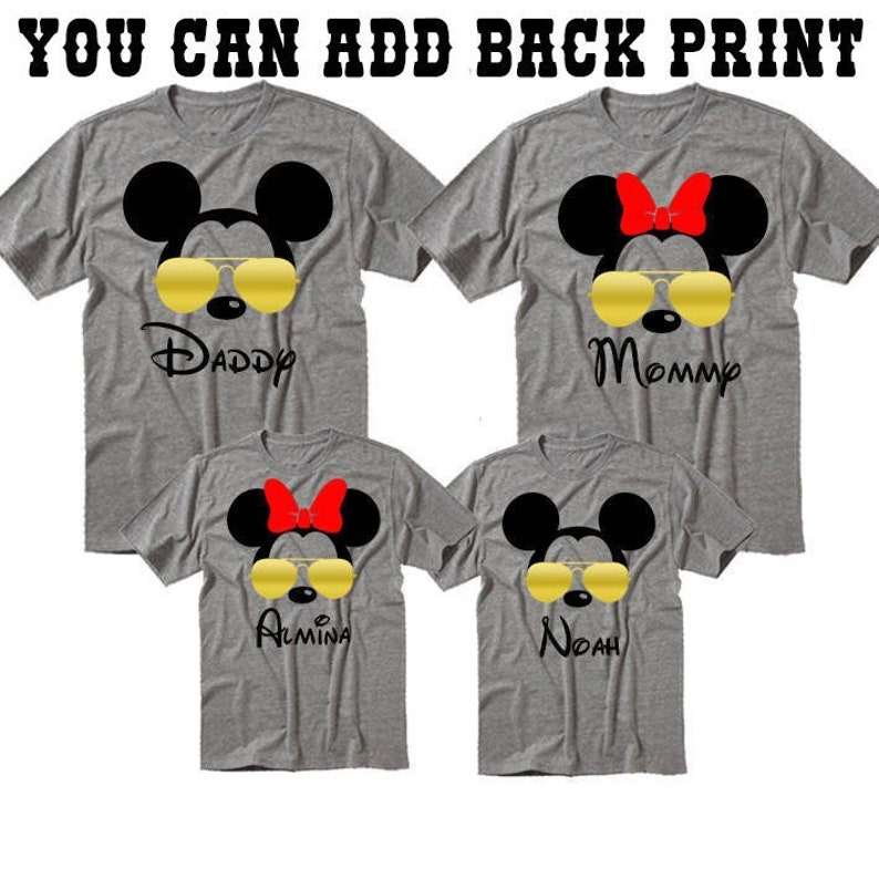 Disney Family Shirts, Mickey Sunglasses Shirts, Matching Disney Tees, Disney Vacation Tee, Gold Sunglasses Tees, Mickey Aviator Shirt image 1