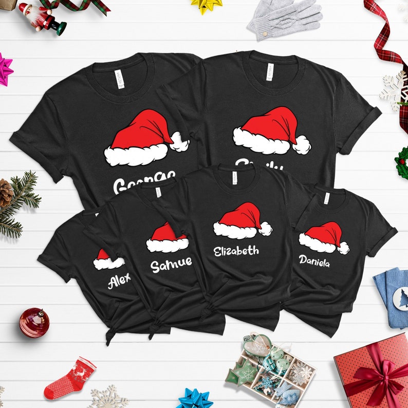 Cadeau de Noël pour la famille, chemise de Noël en famille, t-shirts de Noël assortis, t-shirt de Noël personnalisé, KT186 image 1