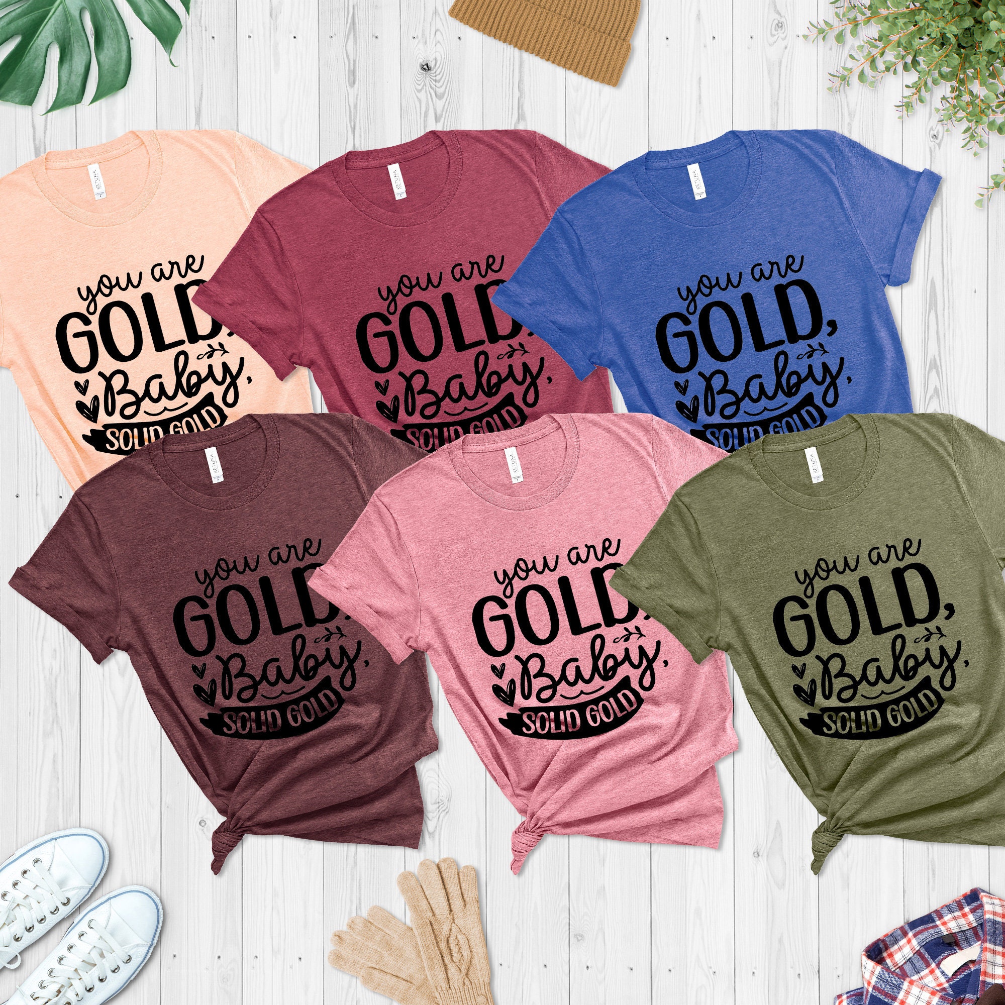 You are gold baby solid cheap gold shirt