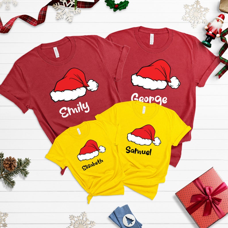 Cadeau de Noël pour la famille, chemise de Noël en famille, t-shirts de Noël assortis, t-shirt de Noël personnalisé, KT186 image 2