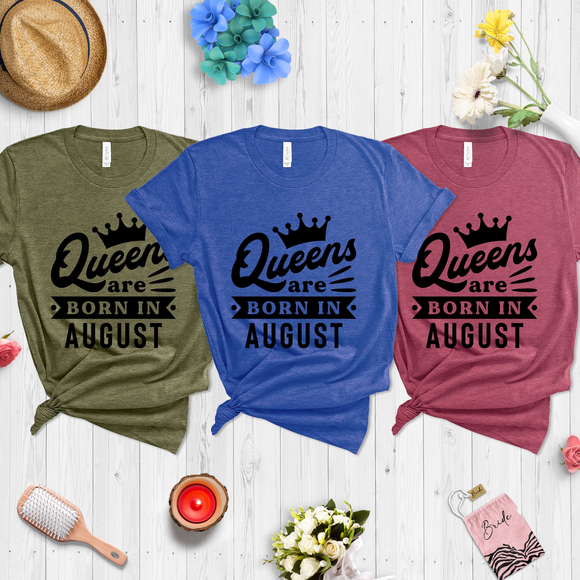 august birthday girl tee shirt