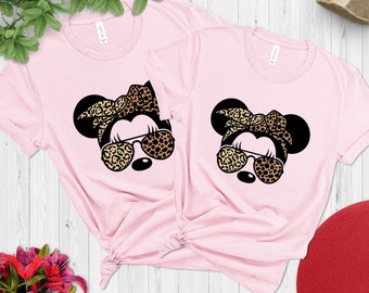 Chemise tête Minnie, chemise oreilles Minnie, chemise safari Disney, chemise léopard Minnie, chemise oreilles Minnie, chemise oreilles Disney, chemise Disney