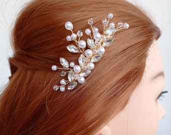 Pearl Hair Clip, Wedding Hair Clip, Bride hair Clip, Hair Jewelry, Silver hair Clip, Pearl barrette