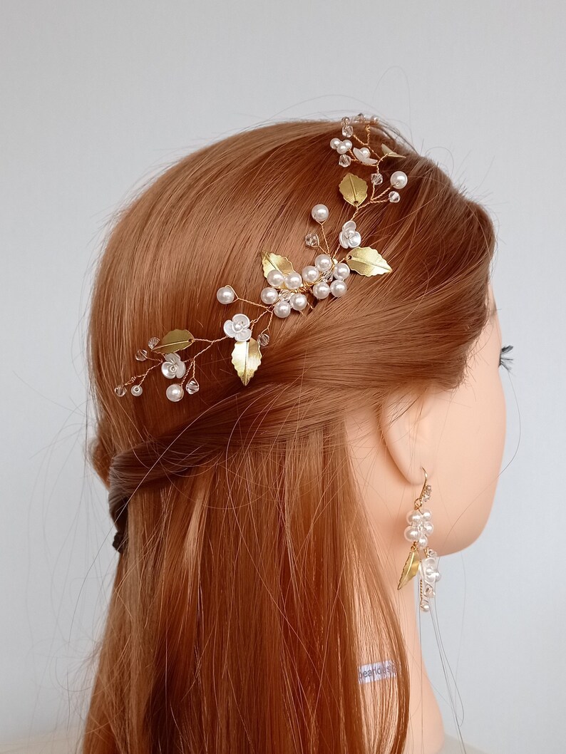 Wedding Hair Piece Pearl Wedding Hair Vine Bridal Hair Piece Etsy