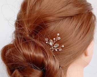 Pearl Bridal Wedding Hair Pins, Wedding hair Clip, Crystal HairPin - W00217