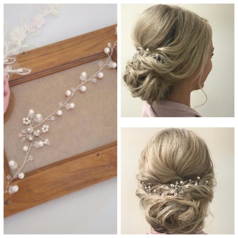 Pearl Hair Vine Pearl and Crystal Wedding Hair Piece Pearl Wedding Hair Vine Bridal Hair Piece Pearl Bridal Hair Vine Bridal Head Piece MIA