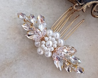 Pearl Hair Comb, Pearl hair Piece, Pearl Bridal hair Comb, Pearl hair Clip, Pearl hair Accessories