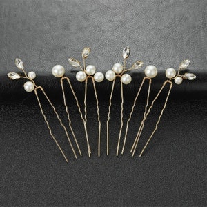 Pearl Bridal Wedding Hair Pins, Wedding hair Clip, Crystal HairPin W00217 zdjęcie 1