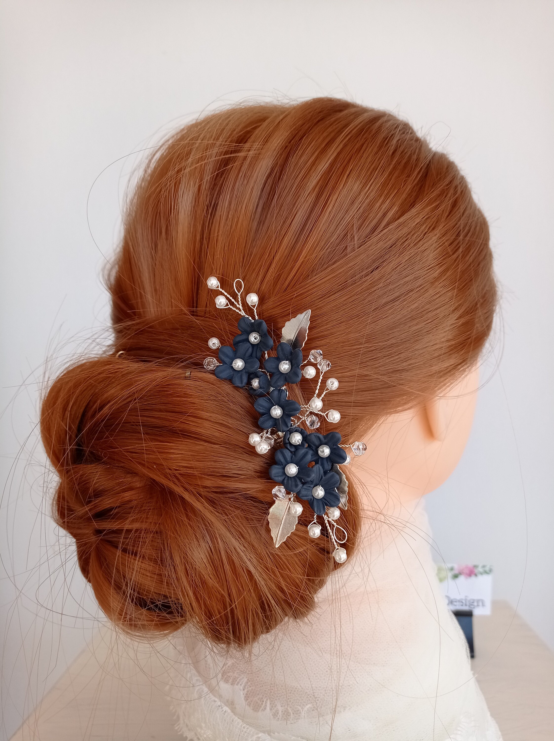 Navy Blue Hair Comb Navy Blue Wedding Hair Accessory Navy Blue