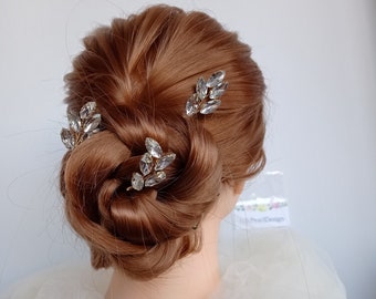 Gold Hair Pins for Wedding, Crystal Wedding Hair Pins, Wedding hair Clip, Crystal HairPin