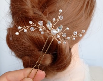 Pearl Hair Pins, Bridal hair Pins, Pearl Hair Accessories, Wedding Hair Piece - AD1112