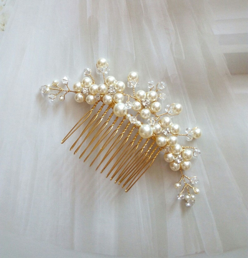 Bridal Comb Hair Piece Gold Hair Accessories Crystal Hair Comb Wedding Hair Comb Bridal Hairpiece Bridal Hair Comb Gold Bridal Hair Vine