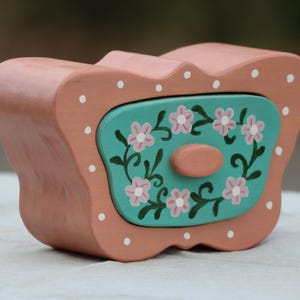 Wooden Butterfly Keepsake Box with Drawer – Cottagecore, Shabby Chic, Jewelry Trinket Storage box, handmade, hand painted, gift for her