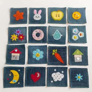 Juego de memoria hecho a mano, tarjetas de memoria, juego de vaqueros, juego educativo, regalo para niños, juego de aprendizaje Montessori, juego de memoria de vaqueros, tarjetas de vaqueros