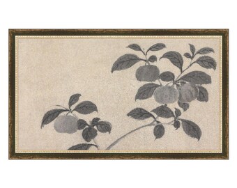 Shadowed Blooms 2 - Giclée Prints - Cream and Black Drawing - Handcrafted Framing Options - Calm Art Print - Vintage Reproduction Botanical