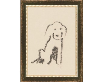 Charcoal Dog I. Pet Drawing. Dog Drawing. Pet Portraits. Neutral Prints. Dog Prints. modern art