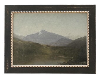 Mountain Lake at Dusk. Vintage Moody Landscape. Vintage Art Prints. Lake Mountain Art. Wall Art for Kitchen. Natura Inspired Scenery Print