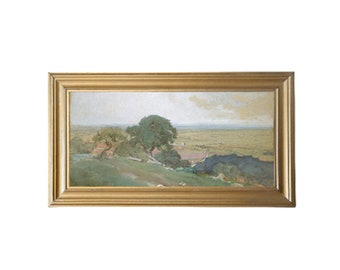 OLIVOS | Printed Art | Olive Green Painting | Vintage Landscape Print | Landscape Painting Wall Art | Printed Art Canvas | Landscape Print