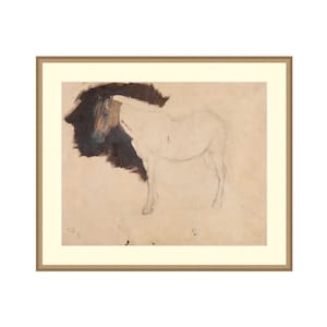 Study of a Horse III. Moody Vintage Art. Drawing Giclee Print. Giclée Printed and Shipped. Horse Drawing Print. Charcoal Horse Drawing.