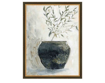 Still Life Olive Tree | Still Life Oil Painting |  Tree Oil Painting | Plant Art Wall | Fine Art Prints Giclee | Contemporary Decor Wall Art