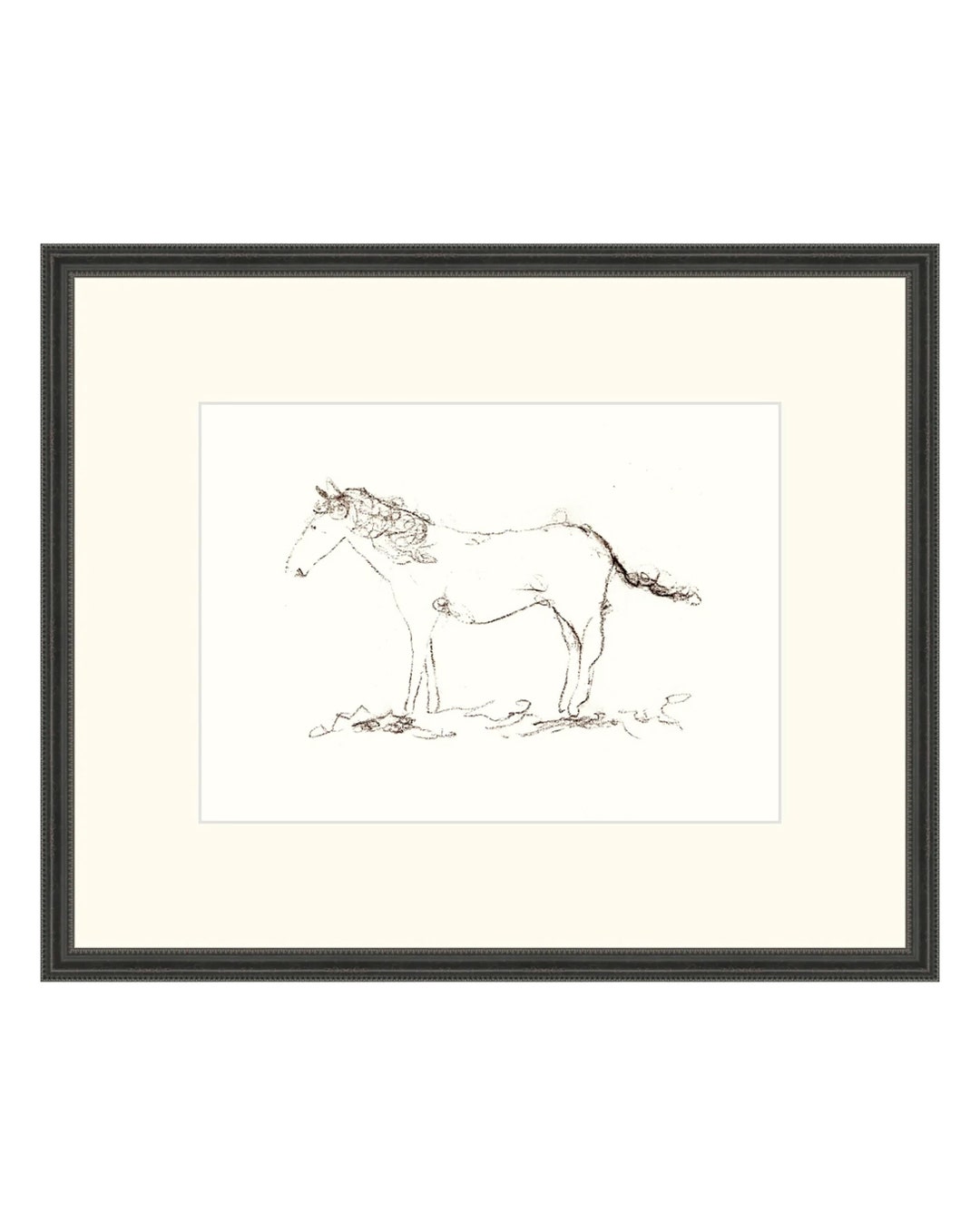 FRAMED. Horse Drawing. Antique Horse Drawing. Horse Prints Framed