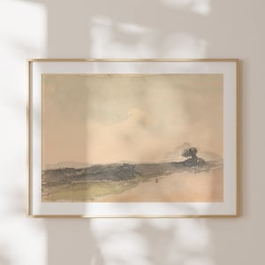 ART PRINT Hilly | Antique Landscape | Hills Art | Landscape Painting | Field Art | Field Art Print Giclee Vintage Art | Landscape Art Hills