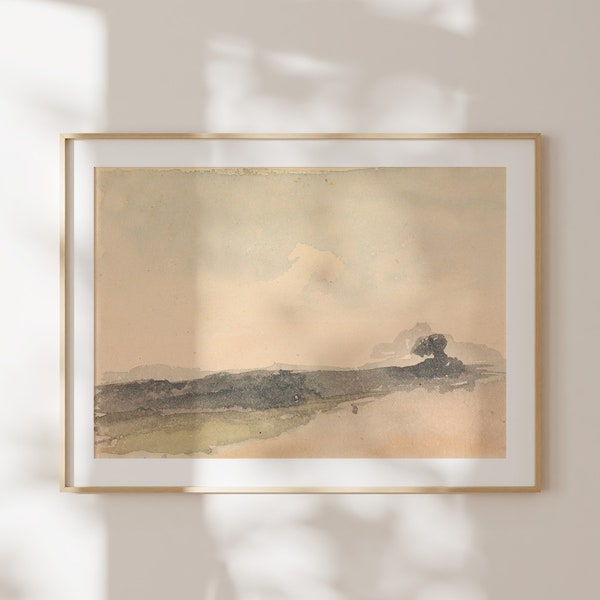 ART PRINT Hilly | Antique Landscape | Hills Art | Landscape Painting | Field Art | Field Art Print Giclee Vintage Art | Landscape Art Hills