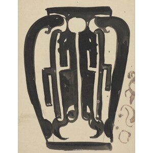 Vintage Ink Vase II. Ink Vase Wall Art. Ink Vase Art Print. Black and Pink Ink Art Print. Modern Black Art. Black and Pink Wall Art. Ink Art image 2