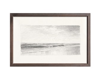 Seascape 6 | Wall Art Living Room | Seascape Art Print |Beach House Decor | Neutral Wall Decor | Modern Vintage Art | Wall Prints Art