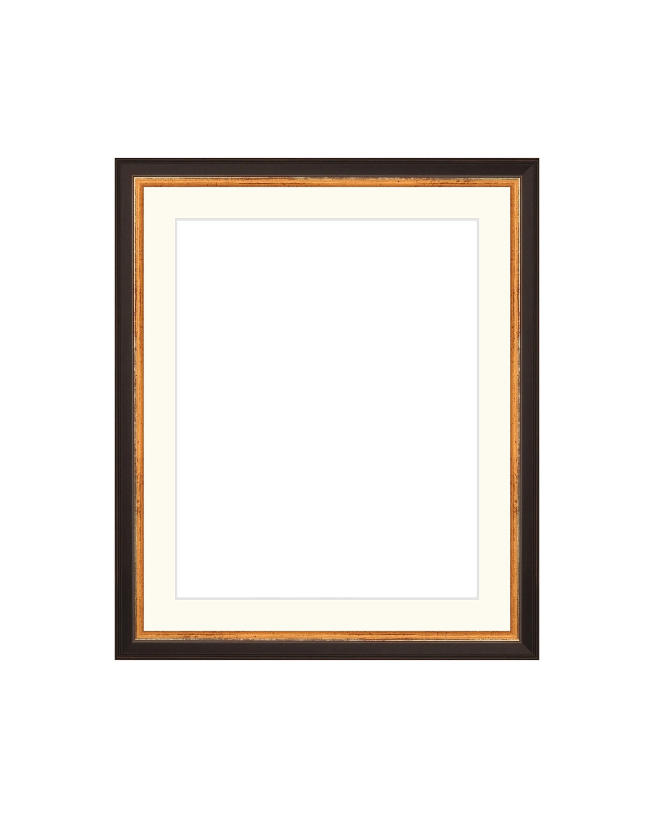 Elegant Black or White with gold matting and Gold Picture Frame