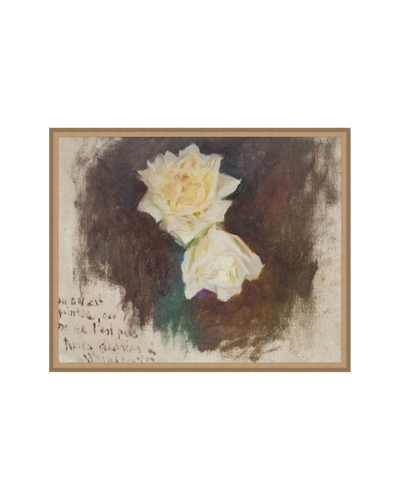 White Flowers. White Flowers Decor. Moody Botanical Wall Art Print. Moody Wall Art. White Flowers Painting. Art Botanical Nature.