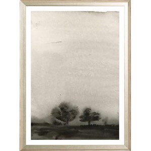 FRAMED. Trees in the Mist. Ink Watercolor Trees Painting. Loose Ink ...