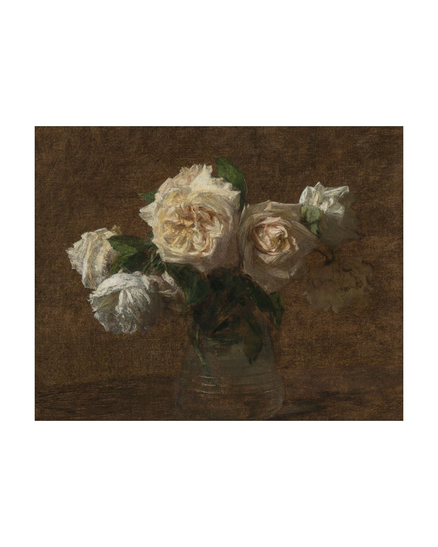 Roses Still Life. Vintage Floral Painting. Moody Floral Wall Art Print ...