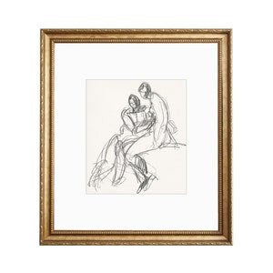 PRINT Together 1 | Figure Drawing | Figure Sketch Vintage | Body Drawing Wall Art | Shelf Decor | Minimal Wall Prints | Printed Art Wall