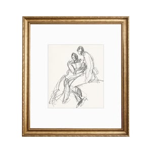 PRINT Together 1 | Figure Drawing | Figure Sketch Vintage | Body Drawing Wall Art | Shelf Decor | Minimal Wall Prints | Printed Art Wall
