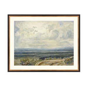 PRINTED ART Watercolor Hill Views | Landscape Watercolor Art | Neutral Landscape Art | Blue Watercolor Print | Dining Room Wall Decor Art