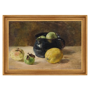 Still Life With Fruits. Still Life Art Print. Still Life Painting Vintage.