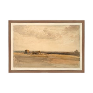 Wheat Field.  Meadow Painting Printed and Shipped. Muted Art Print. Watercolor Meadow Painting.