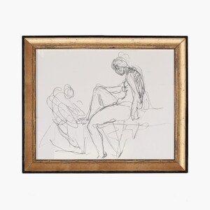 PRINT Together 3 | Charcoal Drawing | Figure Study Print | Human Figure Sketch | Drawing Black and White | Living Room Art Prints Giclee