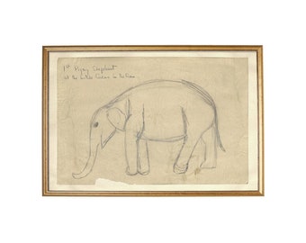 Elephant Sketch | Elephant Nursery Art | Elephant Wall Art | Elephant Decor for Home | Nursery Wall Art | Drawing Print | Animal Wall Decor