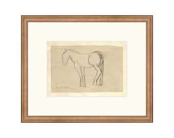 Horse Sketch | Neutral Nursery Prints | Vintage Horse Art | Neutral Nursery Art Decor | Neutral Animal Art | Animal Drawing Horse Art Print