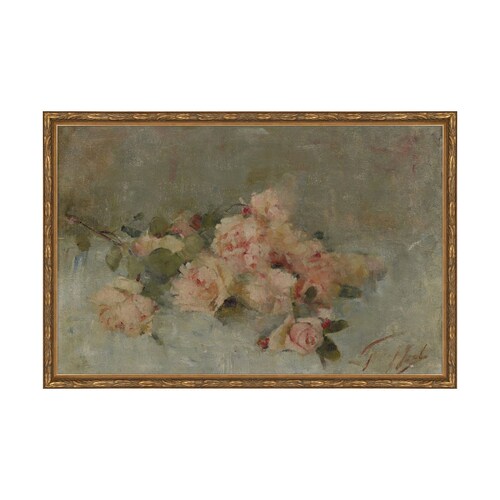 Vintage Flower Painting Wall Art Antique Still Life Etsy