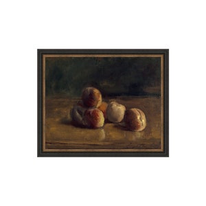 FRAMED. Still Life Peaches. Peaches Painting. Peaches Painting Art Framed. Fruit Painting Artwork. Oil Vintage Painting. Framed Oil Art.