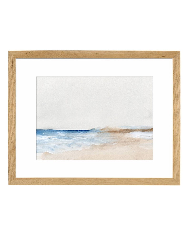 Blush Pink Blue Wall Art. Watercolor Abstract Landscape Scene. Etsy