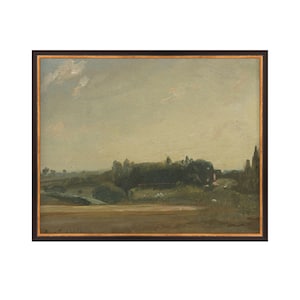 Fields III. Laundry Room Wall Decor. Field Painting. Loose Field Painting. Printed Field Painting. Vintage Field Print. Field Print.