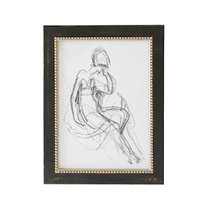 Charcoal Figure II. line Art Print. Minimalist art black and white. Abstract Figure Charcoal Drawing. Home Decor. Figure Drawing.